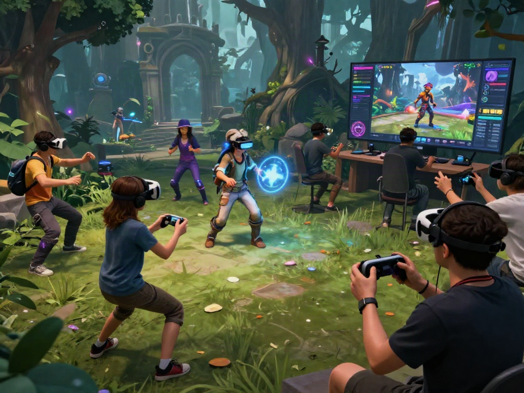 Exciting porn game characters in a vibrant virtual environment showcasing multiplayer interaction.