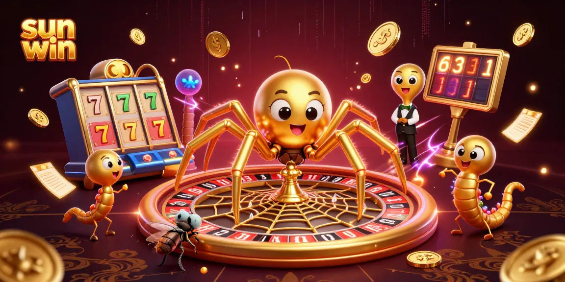 Spin and win with sun win in this vibrant, engaging casino-themed 3D illustration.